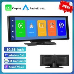 10.26" Wireless CarPlay & Android Auto Dash Display — New 10.26Inch Player
