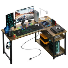 L-Shaped Gaming Desk — Built-In Power Outlets & Shelves — product image 9