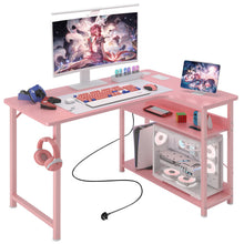 L-Shaped Gaming Desk — Built-In Power Outlets & Shelves — product image 7