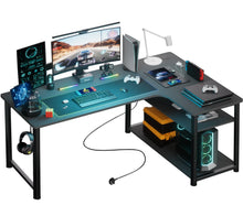 L-Shaped Gaming Desk — Built-In Power Outlets & Shelves — product image 10