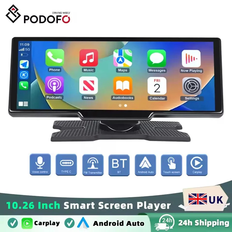10.26" Wireless CarPlay & Android Auto Dash Display