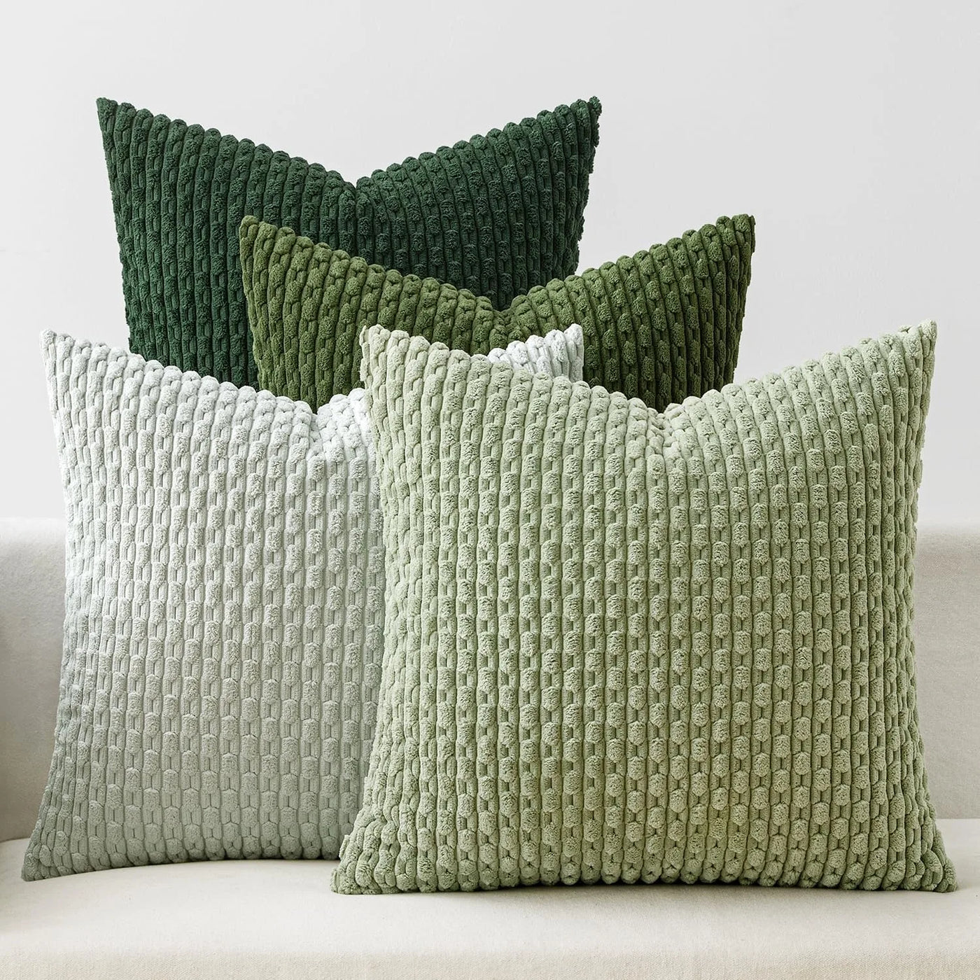 Striped Corduroy Cushion Covers — Hidden Zip, 3 Sizes