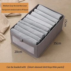 Foldable Wardrobe Storage Boxes — Oxford Drawer Organisers — Grey M