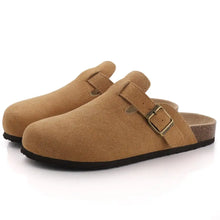 Suede Arch-Support Mules — Cork Footbed Slip-On Clogs