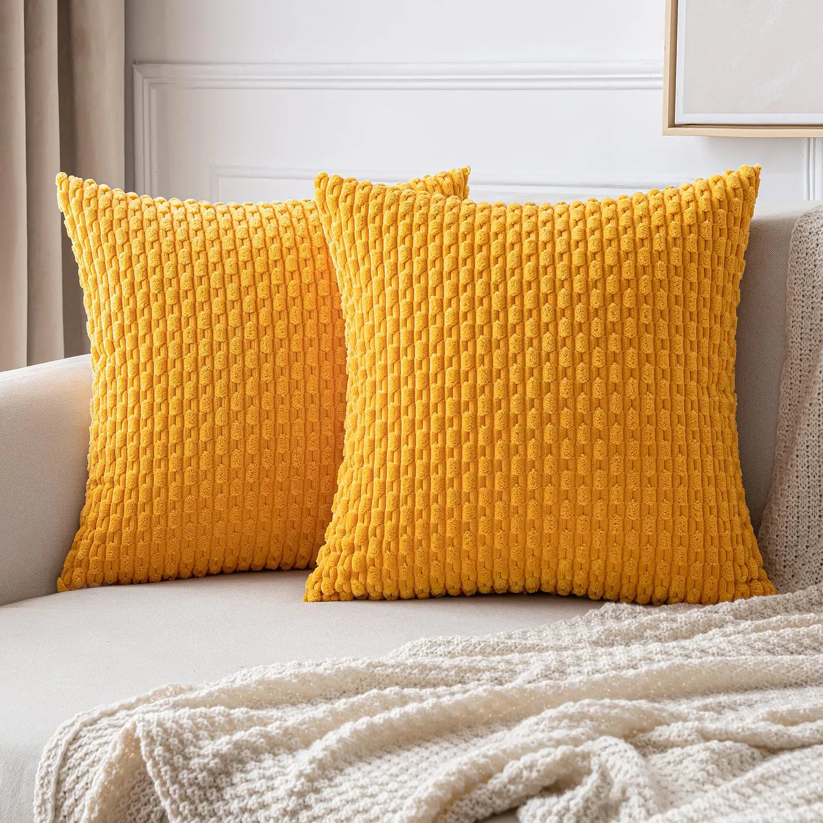 Striped Corduroy Cushion Covers — Hidden Zip, 3 Sizes — product image 9