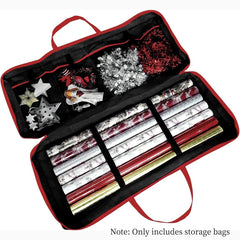 Under-Bed Gift Wrap Organiser — Large-Capacity Roll Bag — Red