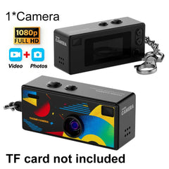 Thumb Keychain Camera — 1080p Mini Action Cam with Screen — Black