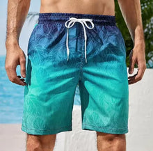 Quick-Dry Graphic Board Shorts — Mesh-Lined Swim Trunks