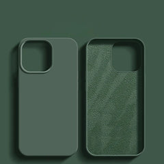 Liquid Silicone iPhone Case — Shockproof Soft-Touch Cover — Dark Green