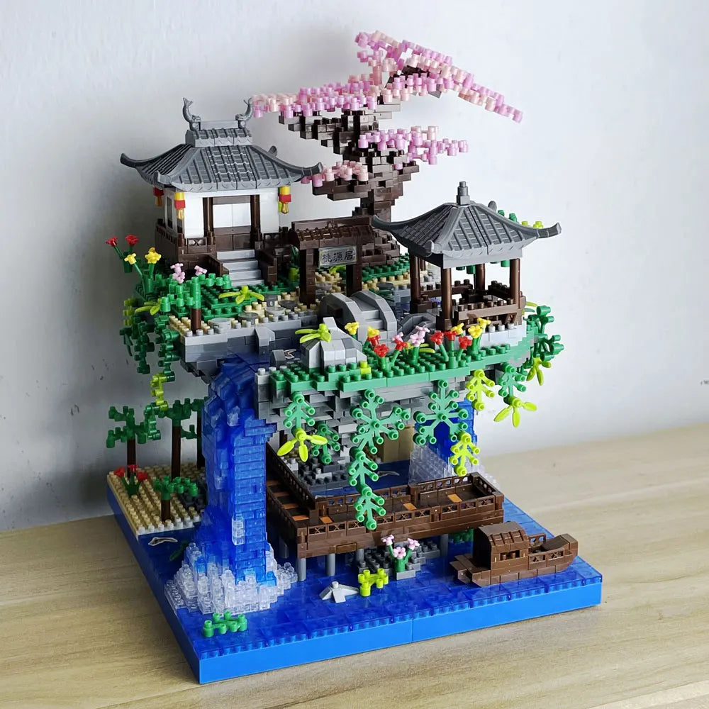 Peach Blossom Pond Micro Brick Set — LED Display Model