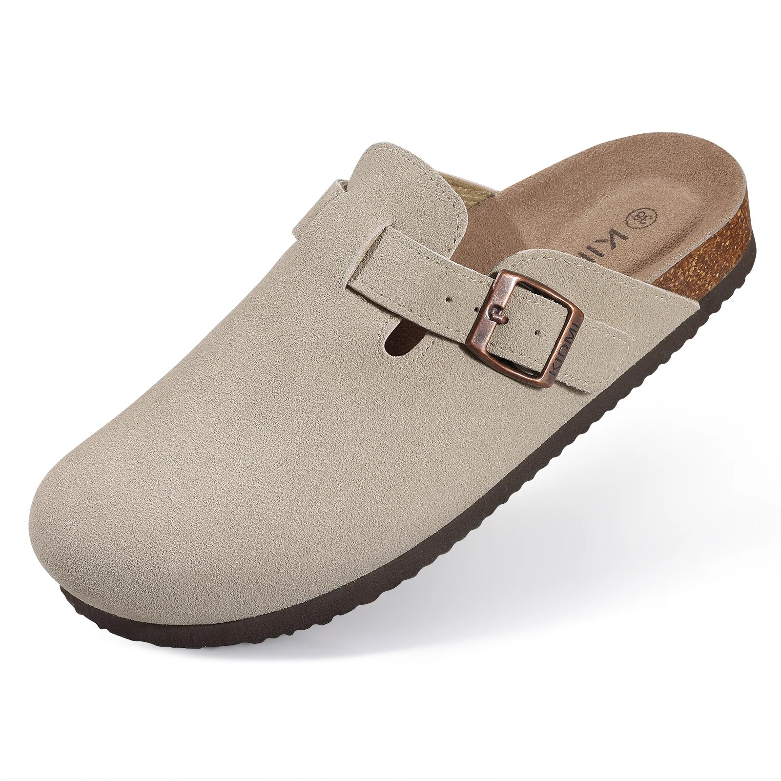 Suede Arch-Support Mules — Cork Footbed Slip-On Clogs