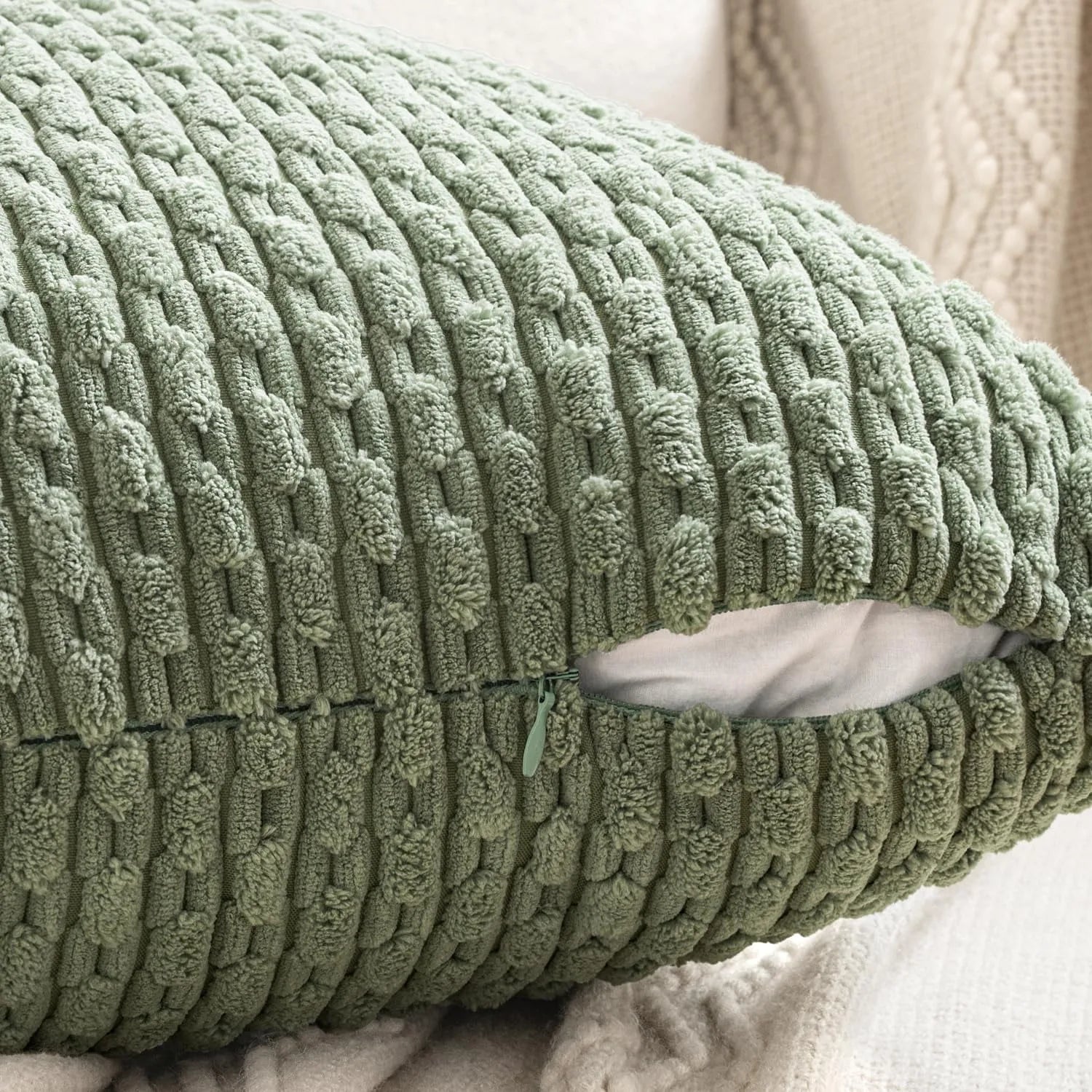 Striped Corduroy Cushion Covers — Hidden Zip, 3 Sizes — product image 2