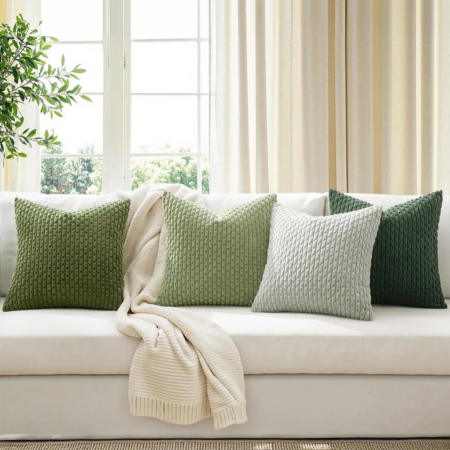 Striped Corduroy Cushion Covers — Hidden Zip, 3 Sizes — product image 6