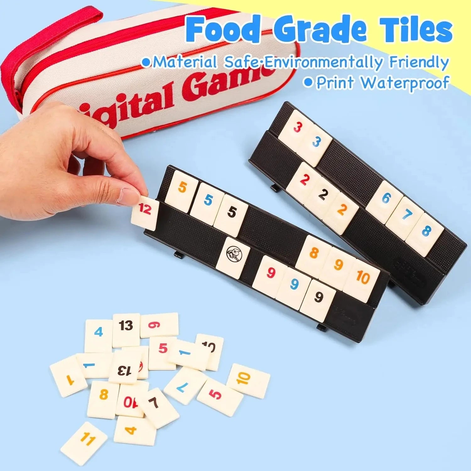 Rummy Tile Game — 106 Tiles, 4 Racks & Travel Case — product image 4