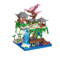 Peach Blossom Pond Micro Brick Set — LED Display Model — WHITE
