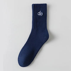 Anti-Odour Cotton Crew Socks — Cushioned Mid-Tube — navy blue