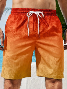 Quick-Dry Graphic Board Shorts — Mesh-Lined Swim Trunks