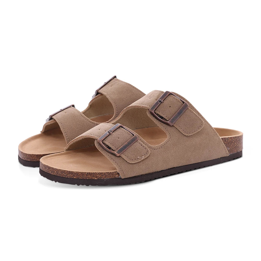Suede Arch-Support Mules — Cork Footbed Slip-On Clogs