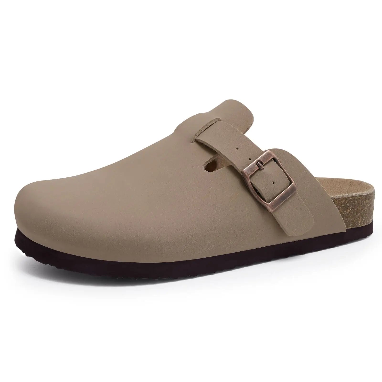 Suede Arch-Support Mules — Cork Footbed Slip-On Clogs