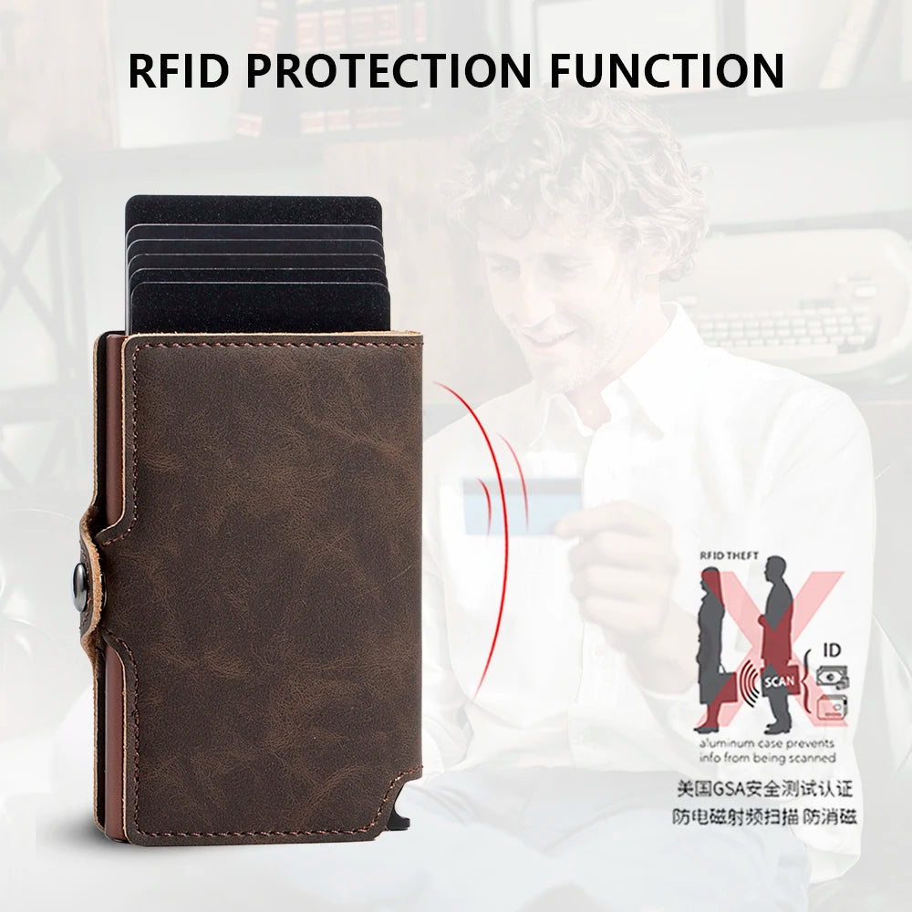 Pop-Up RFID Wallet — Slim Aluminium & Leather Card Holder — product image 4