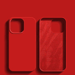 Liquid Silicone iPhone Case — Shockproof Soft-Touch Cover — Red