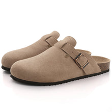 Suede Arch-Support Mules — Cork Footbed Slip-On Clogs