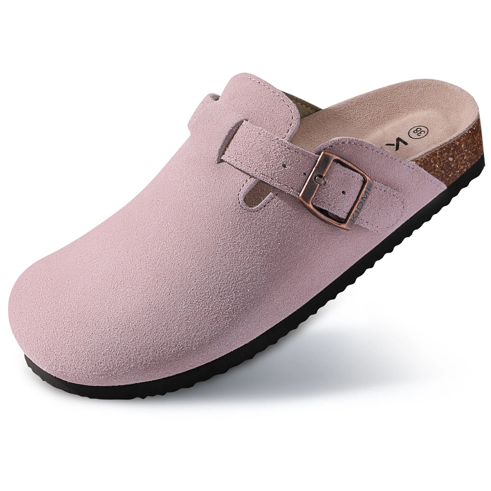 Suede Arch-Support Mules — Cork Footbed Slip-On Clogs