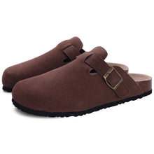 Suede Arch-Support Mules — Cork Footbed Slip-On Clogs