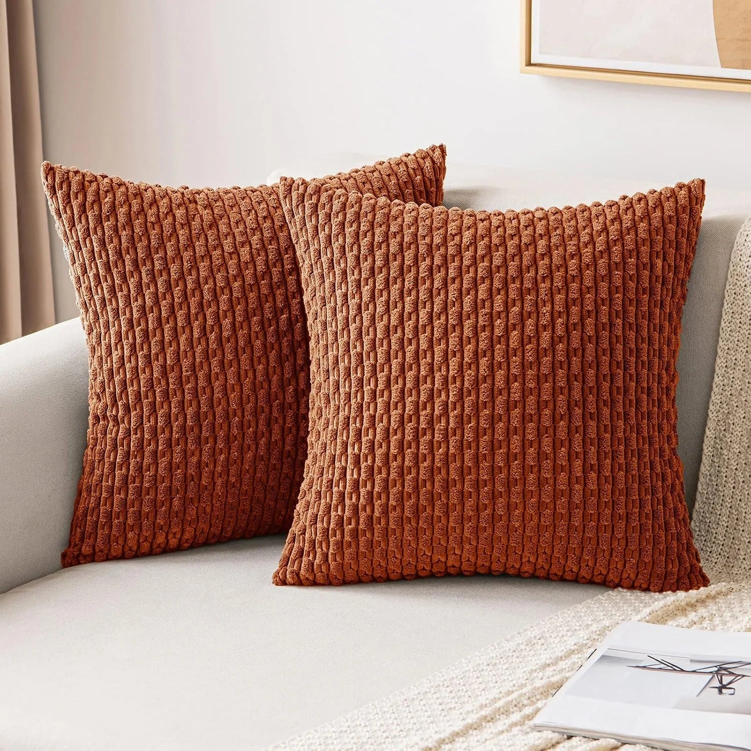 Striped Corduroy Cushion Covers — Hidden Zip, 3 Sizes — product image 12