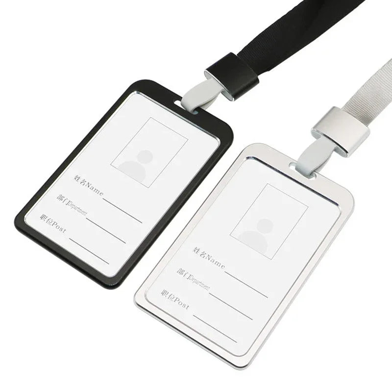 Aluminium ID Card Holder — Slim Badge Case with Lanyard