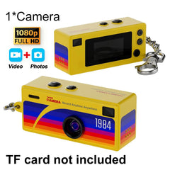 Thumb Keychain Camera — 1080p Mini Action Cam with Screen — Yellow