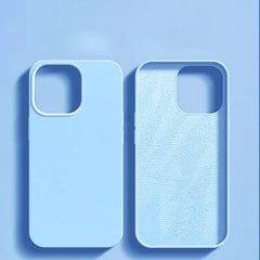 Liquid Silicone iPhone Case — Shockproof Soft-Touch Cover — Light Blue