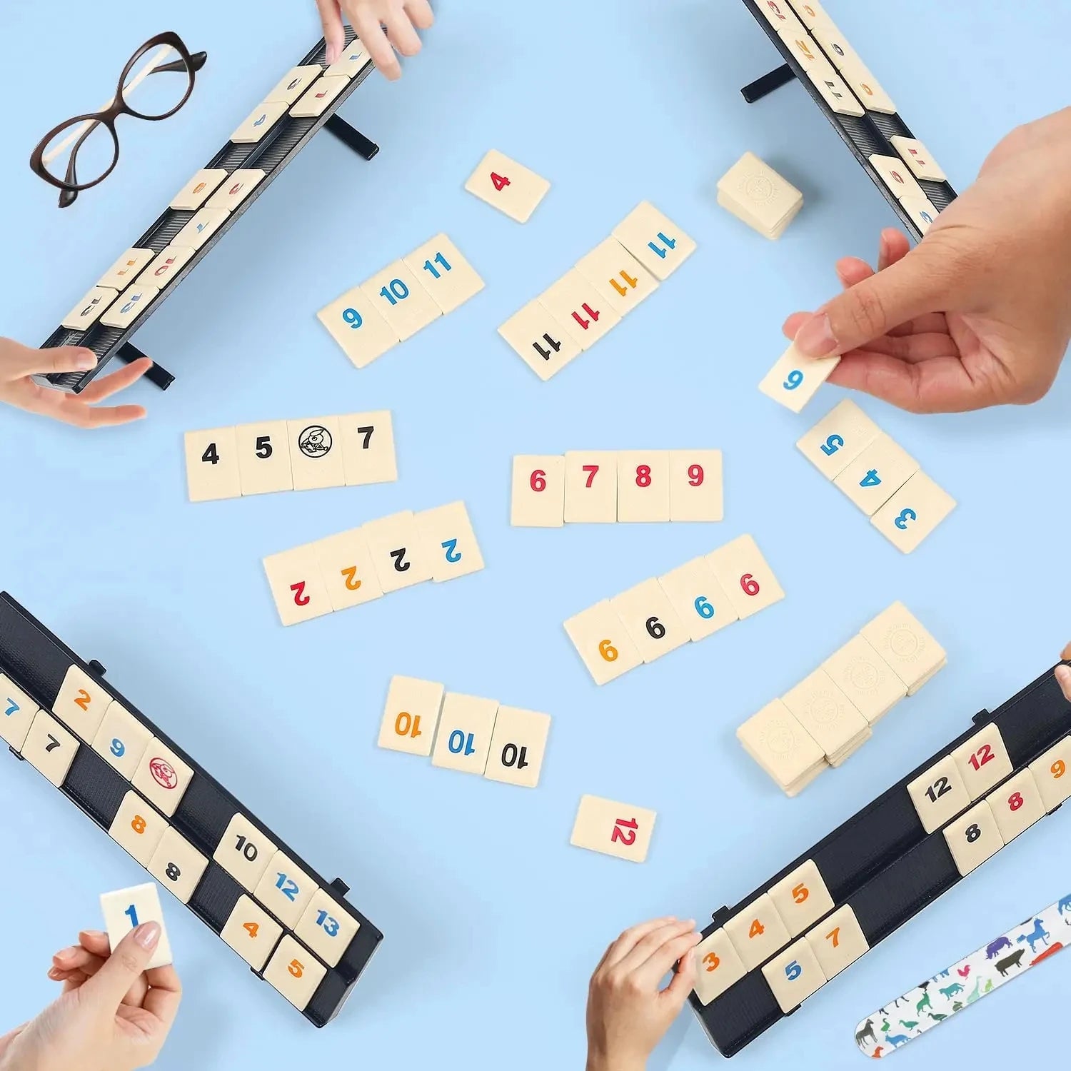 Rummy Tile Game — 106 Tiles, 4 Racks & Travel Case — product image 5