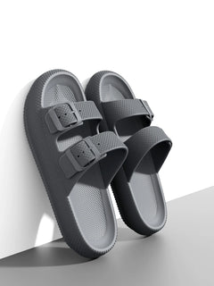 Non-Slip Shower Slides — Thick-Sole EVA Bathroom Sandals — GRAY