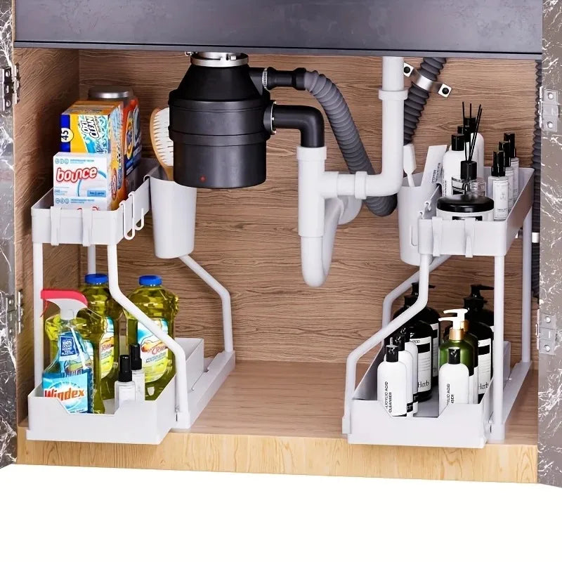 2-Tier Under-Sink Organiser — Pull-Out Storage Baskets — product image 3