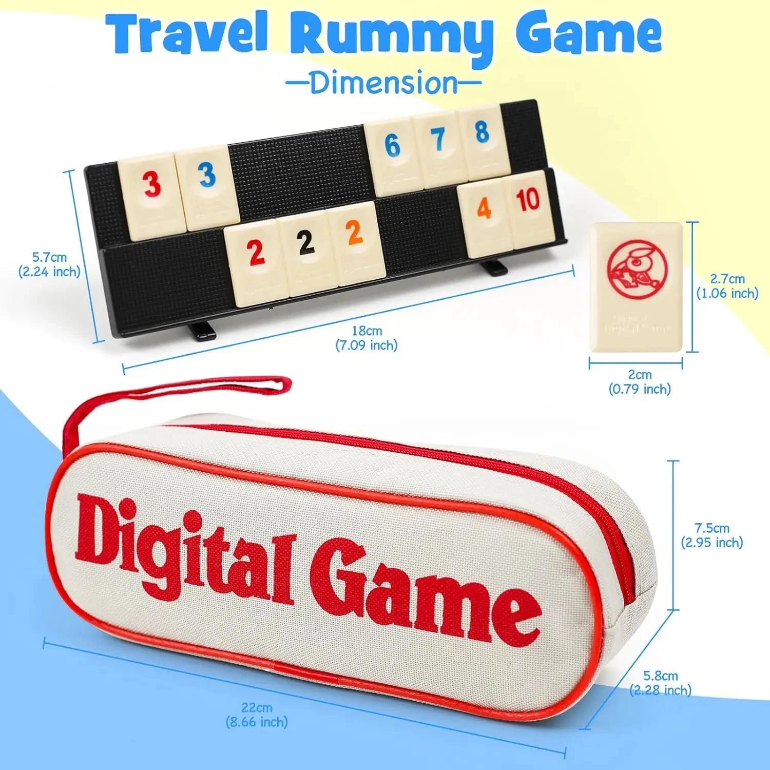Rummy Tile Game — 106 Tiles, 4 Racks & Travel Case — product image 2