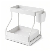 2-Tier Under-Sink Organiser — Pull-Out Storage Baskets on a pure white background