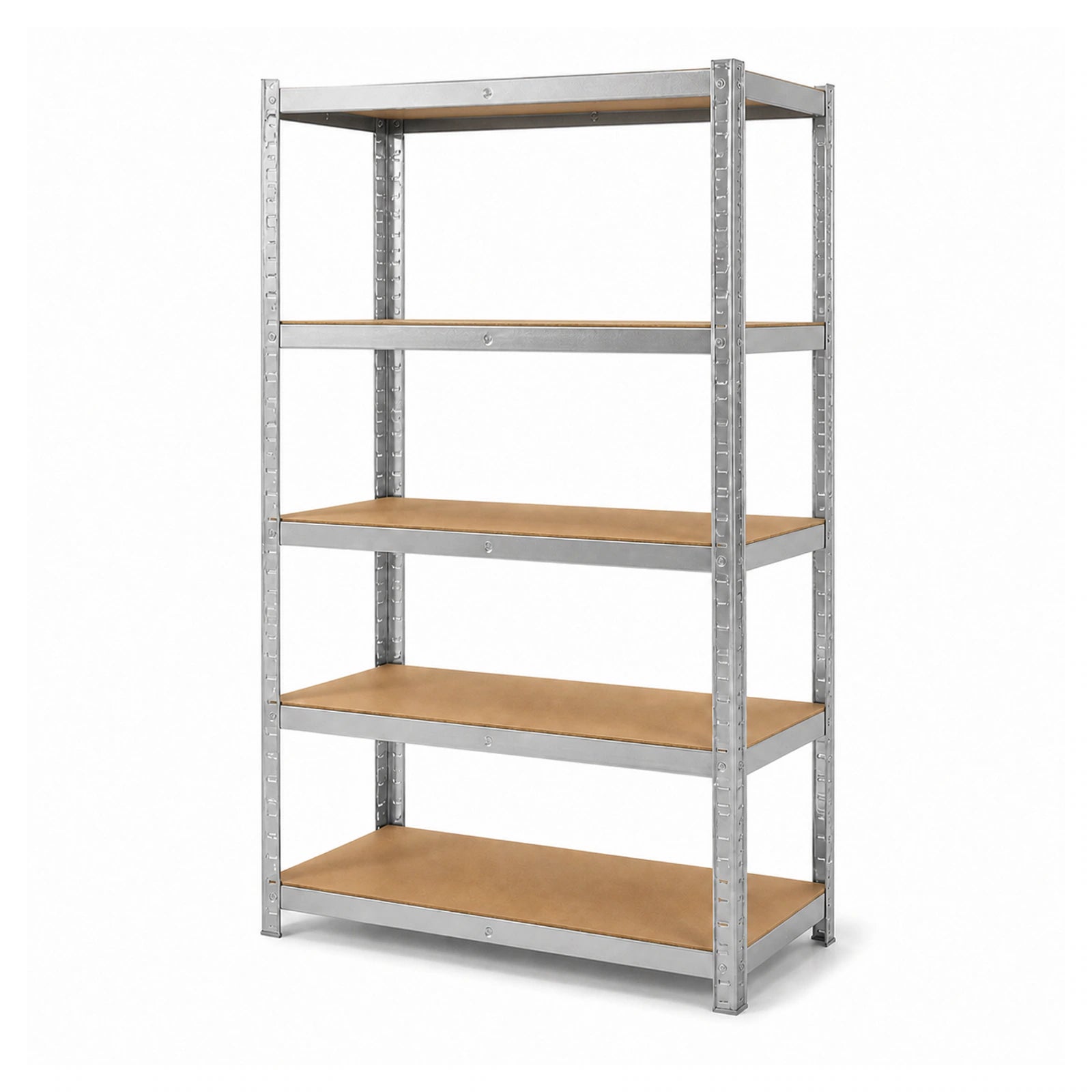 5-Tier Galvanised Steel Shelving — 875 kg Boltless Rack on a pure white background