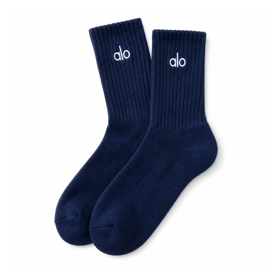 Anti-Odour Cotton Crew Socks — Cushioned Mid-Tube on a pure white background