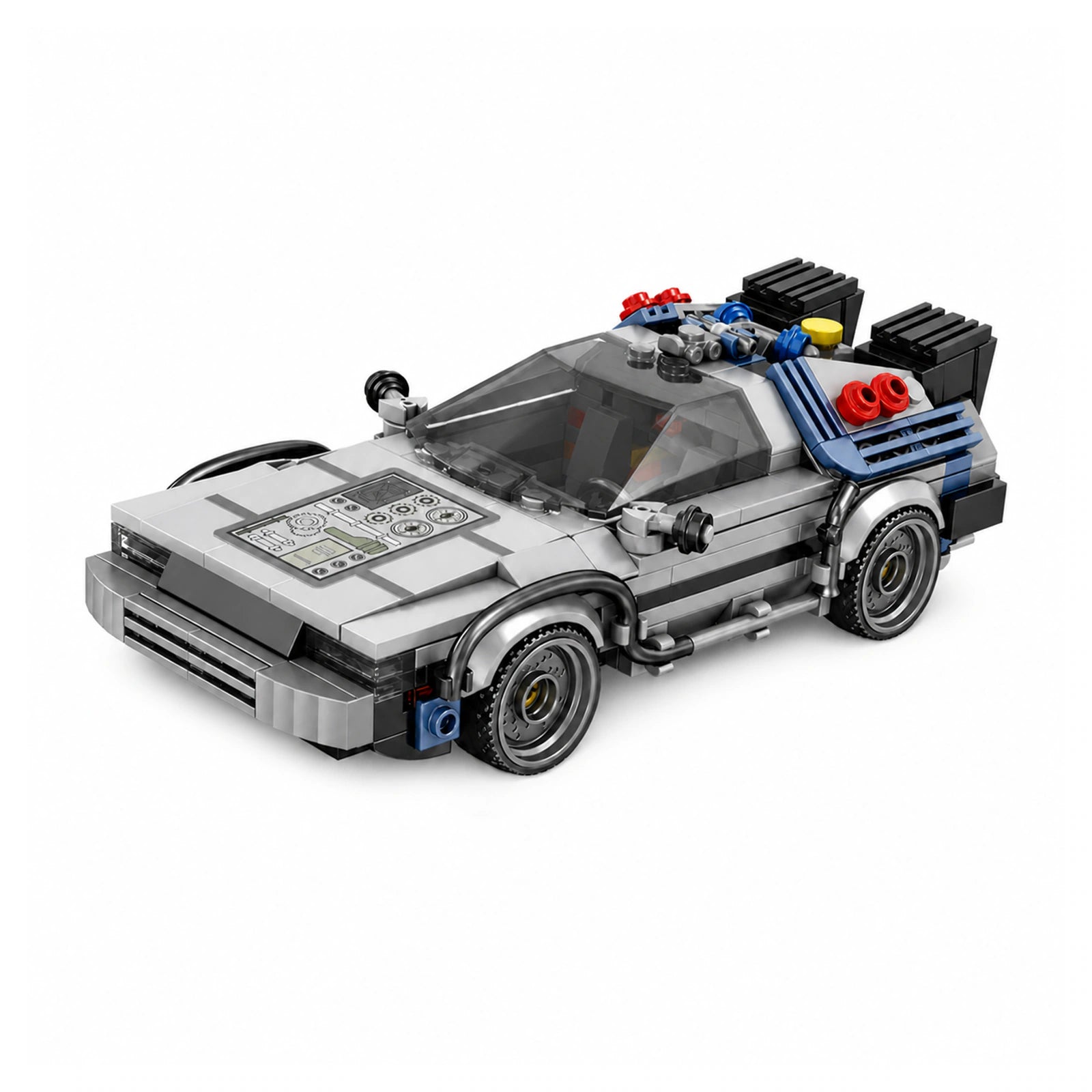 1:24 Classic Racer Brick Model Kit — 405 Pieces on a pure white background