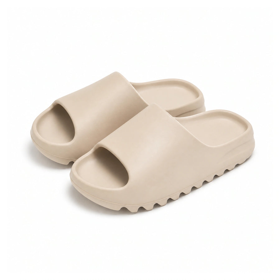 Cloud Slides — Thick-Sole EVA Pillow Sandals (Unisex) on a pure white background