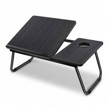 Folding Laptop Bed Tray — Lap Desk with Cup Slot on a pure white background