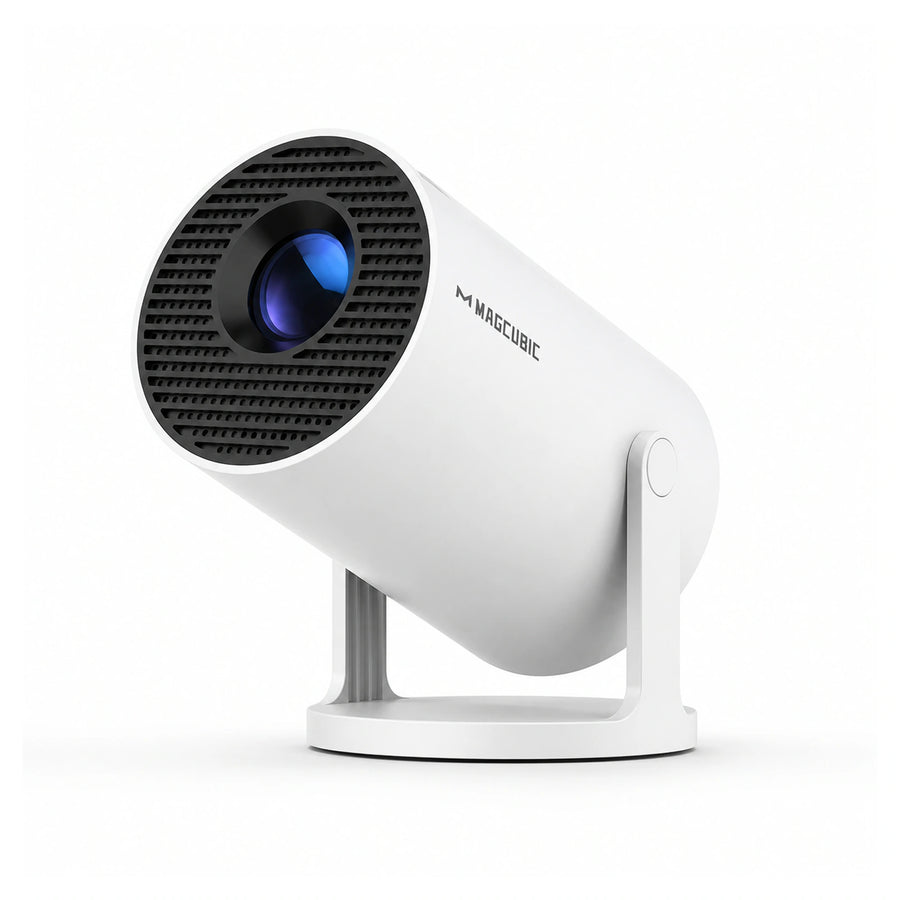HY300 Pro Smart Projector — Android 14, 290 ANSI, Wi-Fi 6 on a pure white background