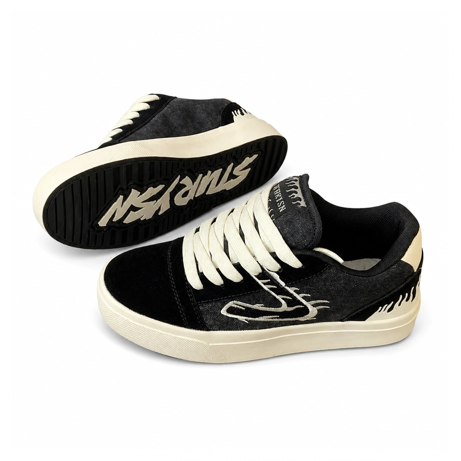 Low-Top Court Sneakers — Breathable PU Colour-Block on a pure white background