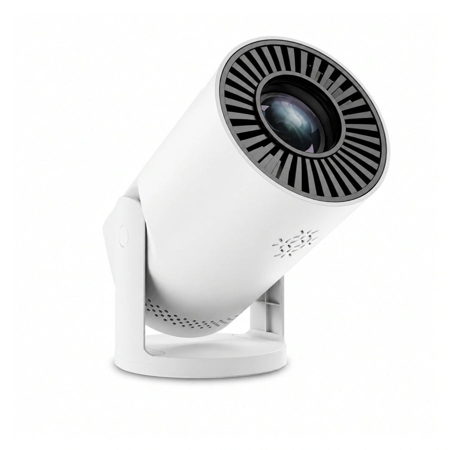 Mini Wi-Fi 6 Projector — Screen Mirroring, 17–120" Picture on a pure white background