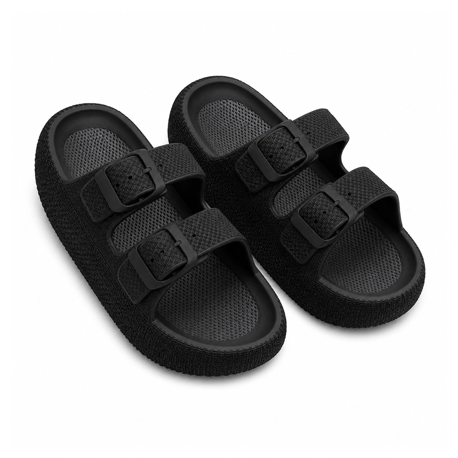 Non-Slip Shower Slides — Thick-Sole EVA Bathroom Sandals on a pure white background