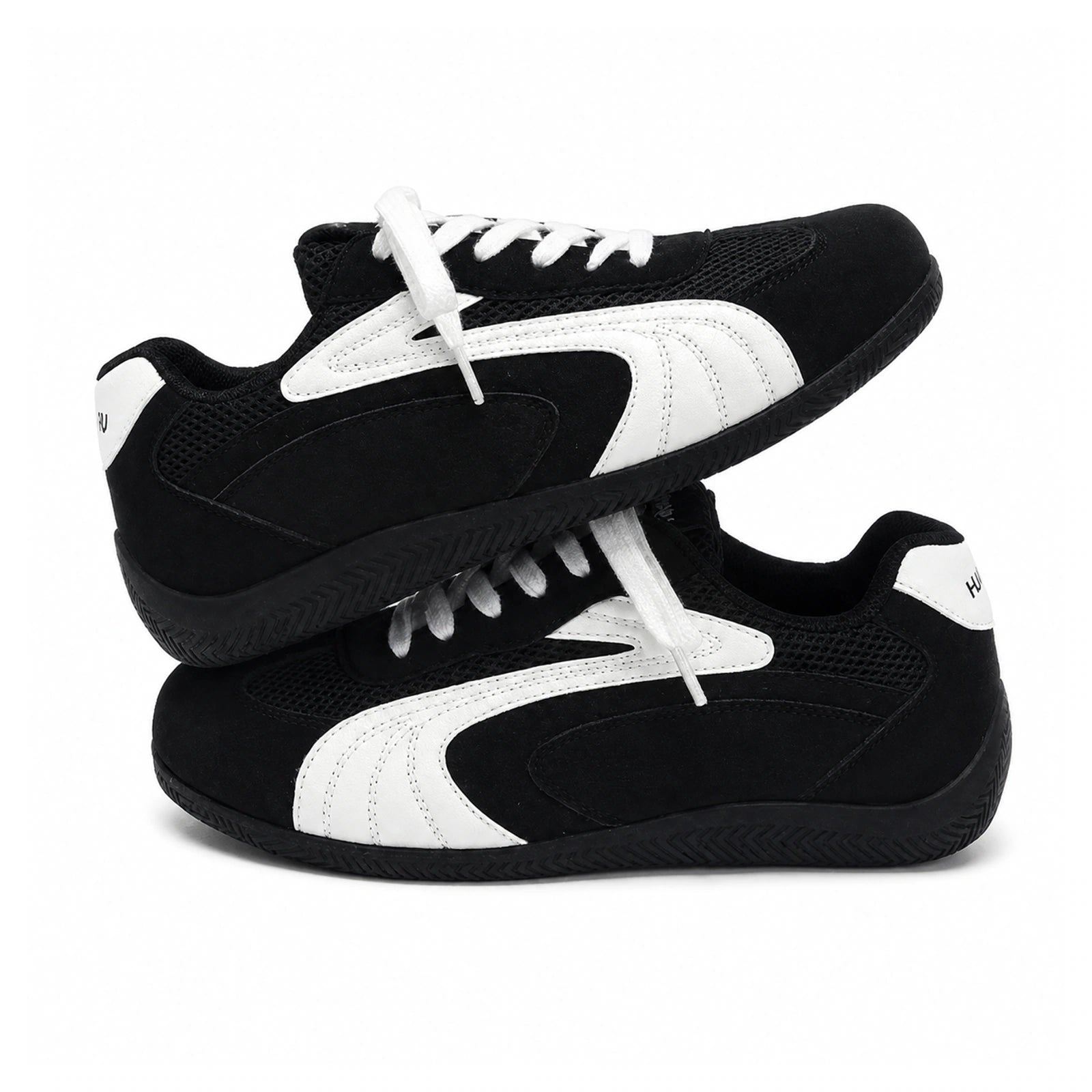 Retro Low-Top Trainers — Anti-Slip Wear-Resistant Sole on a pure white background