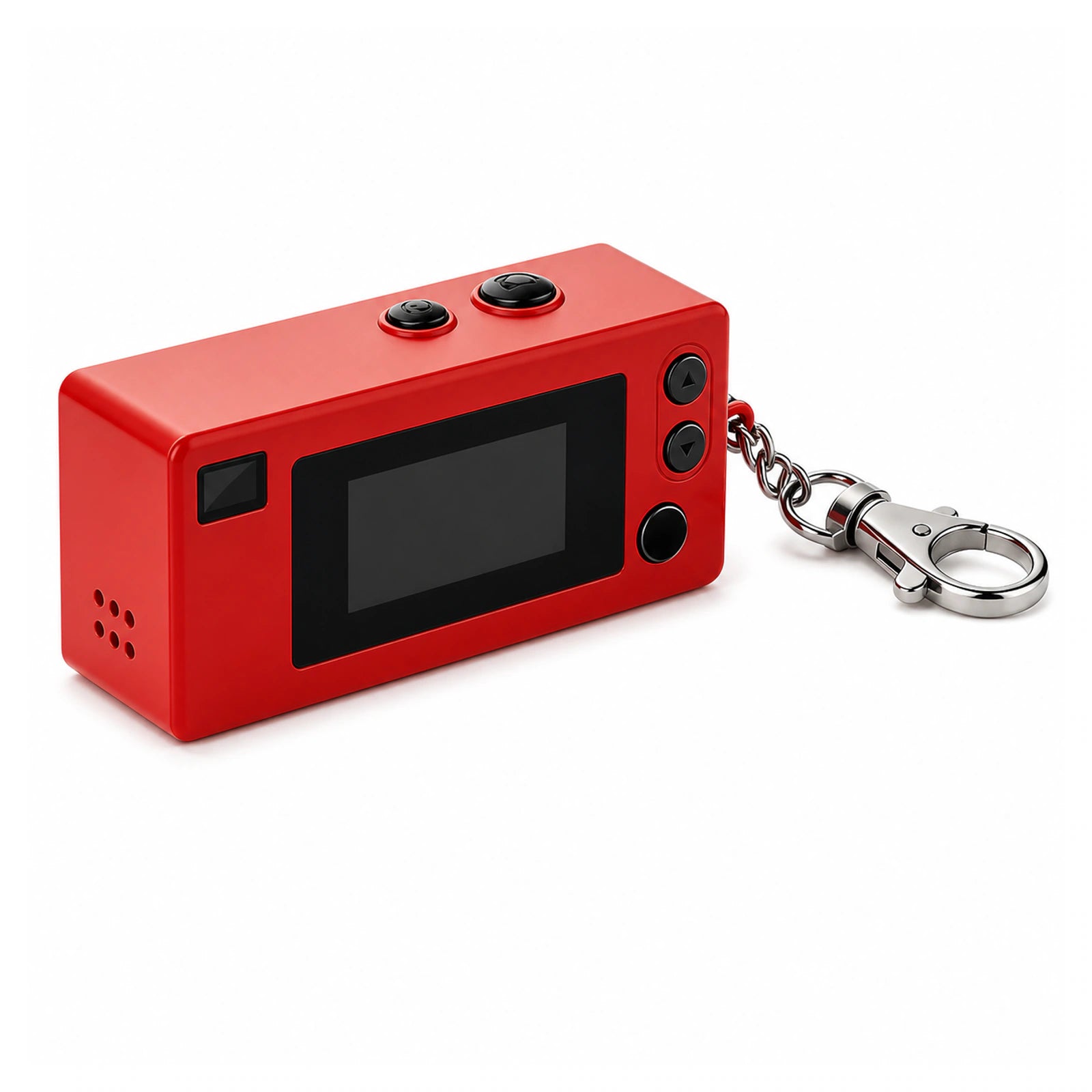 Thumb Keychain Camera — 1080p Mini Action Cam with Screen on a pure white background